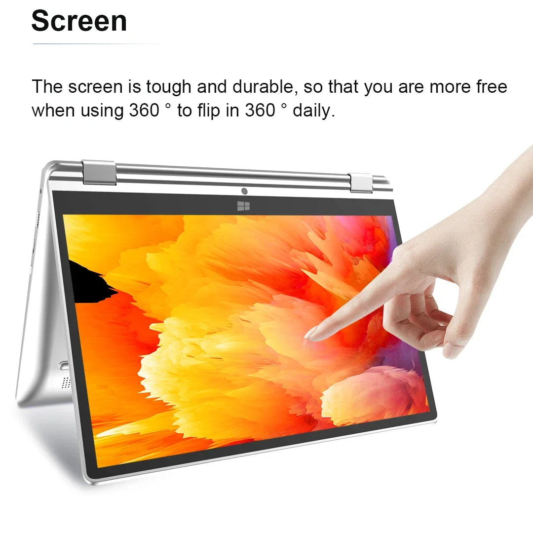 Portable 2 in 1 mini Laptop Computer  Touch Screen 11.6" Intel N4020 8GB 512GB Windows 11 Pro Office Learning Tablet PC Notebook