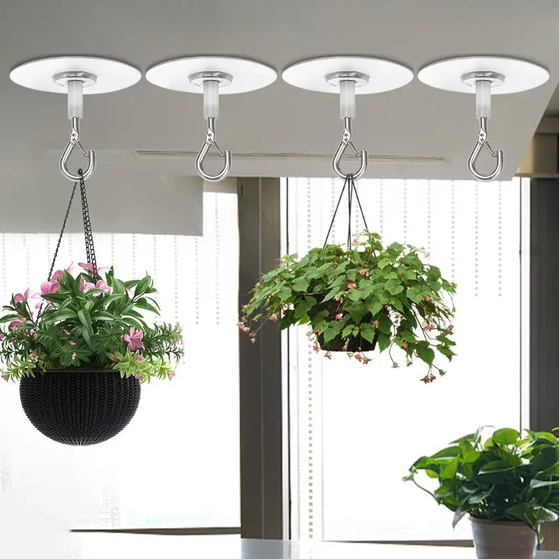 10Pcs Self Adhesive Ceiling Hooks Wall Mounted Hanging Basket Hooks Plant Flower Pot Hanging Rack Home Heavy Duty Storage Tools