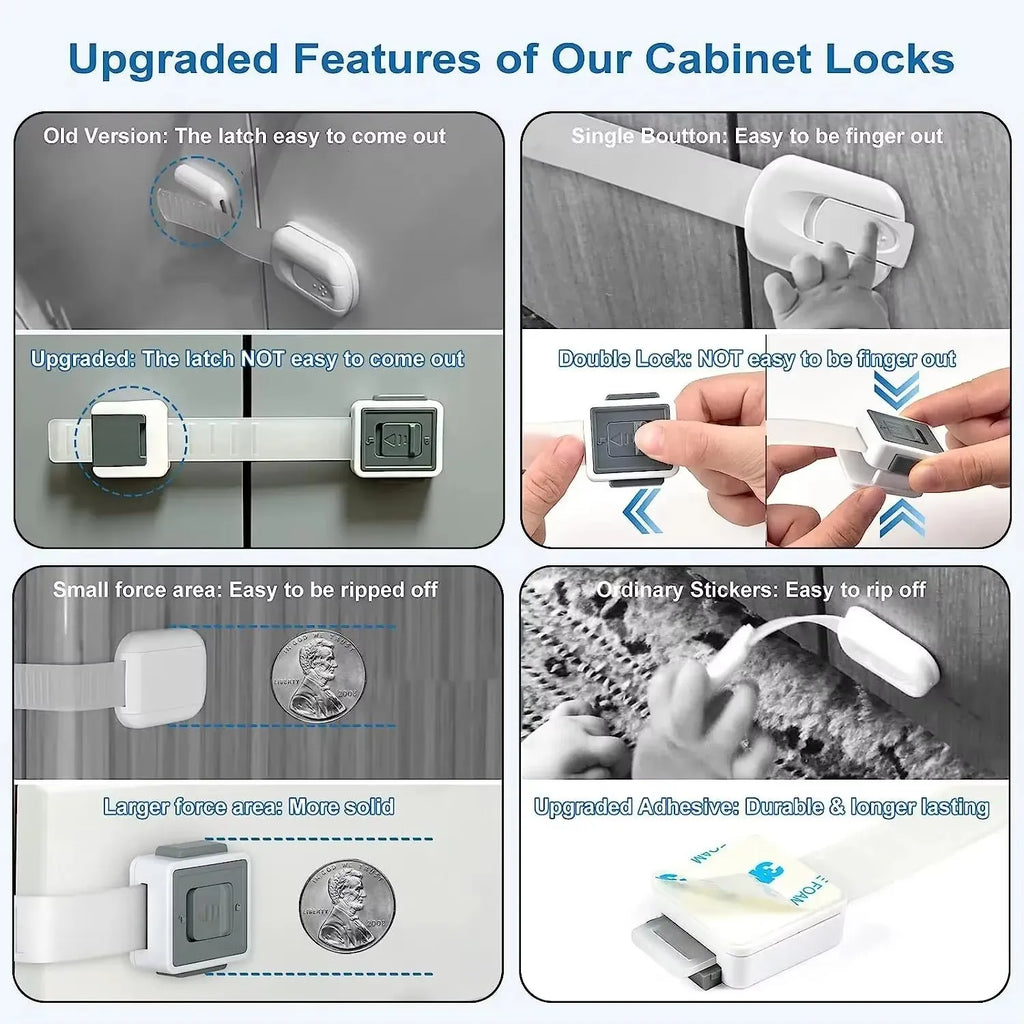 1Pc Child Safety Lock Baby Drawer Lock Child Anti-opening Cabinet Door Refrigerator Lock Buckle Baby Anti-pinch Safety Buckle