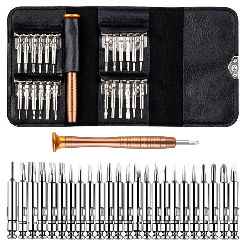 1 Set Precision Screwdriver Set 25 In 1 Repair Tool Kit Small Screwdriver Set Star/Y-type/Flat-blade/Triangle Screwdrivers F