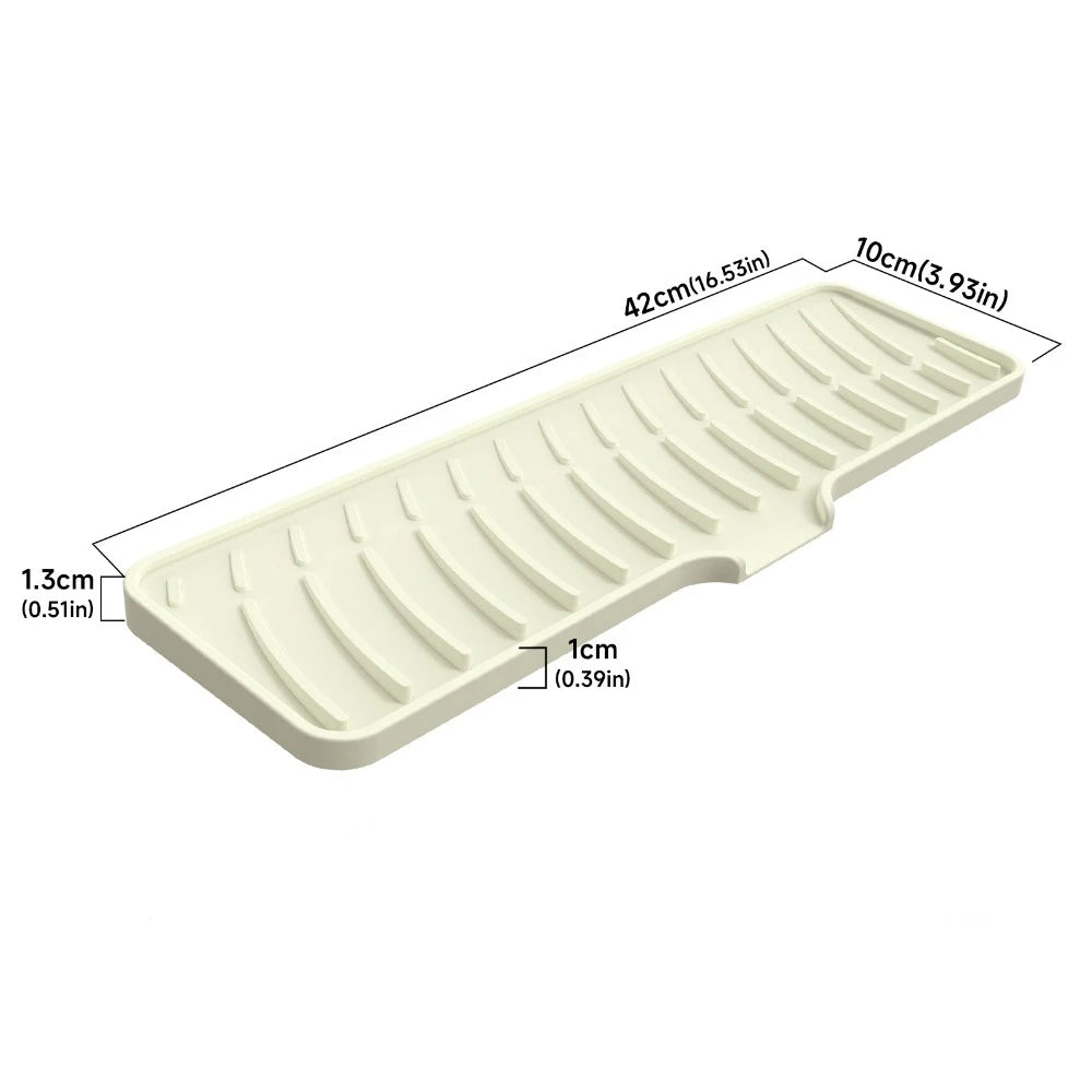 Silicone Faucet Splash Pad Kitchen Foldable Drainage Mat Multipurpose Toilet Soap Storage Slope Design for Rapid Drainage
