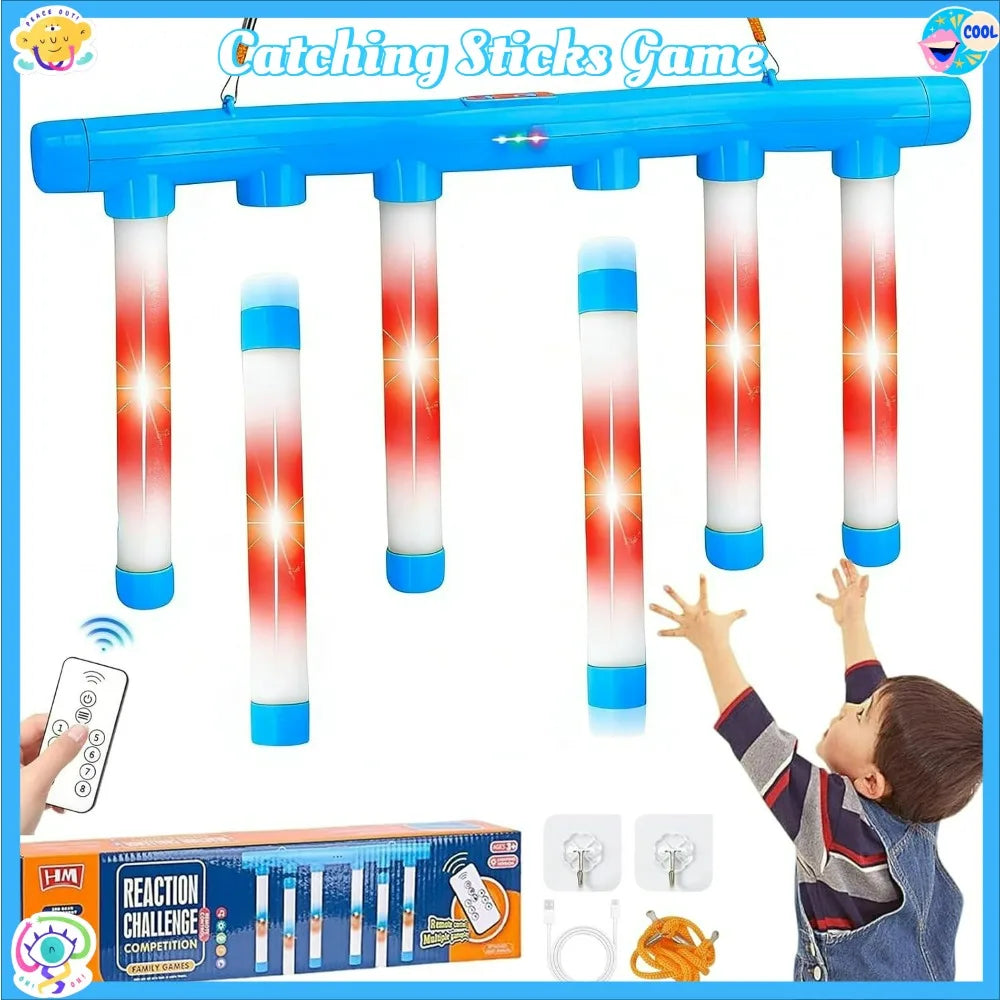 Reflex Game Challenge Catching Sticks Game Drop Catch Win Reaction Training Toy Speed Adjustable Parent-Child Interactive Sport