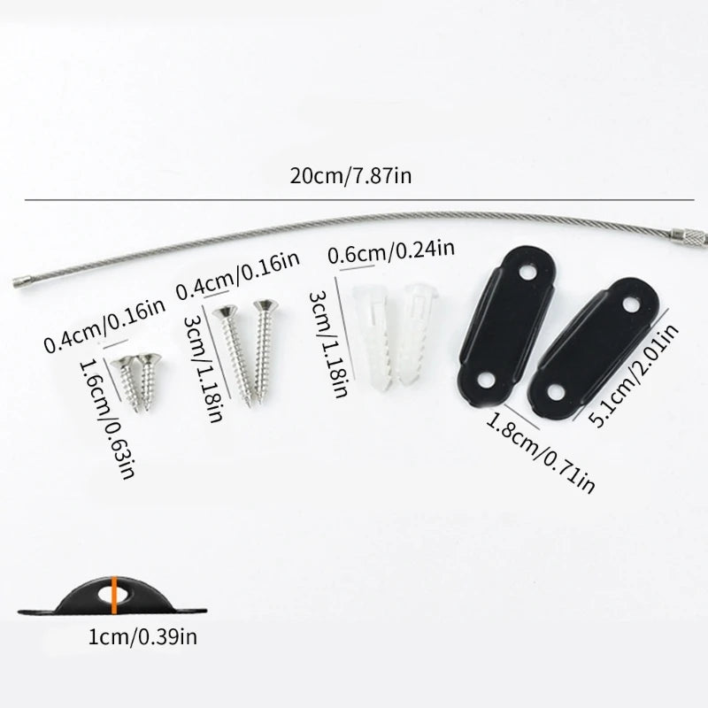 11UC 2pcs/set Straps for Furniture Dresser Wall Safety Anchors Furniture Safety Straps Wall Straps Simple Installs