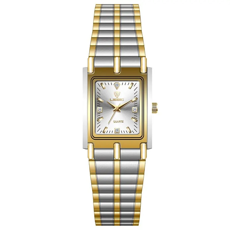 LIEBIG Luxury Quartz Watches Male Stainless Steel Bracelet Ladies Clock Fashion Golden Wristwatches Mens Women Relogio Masculino