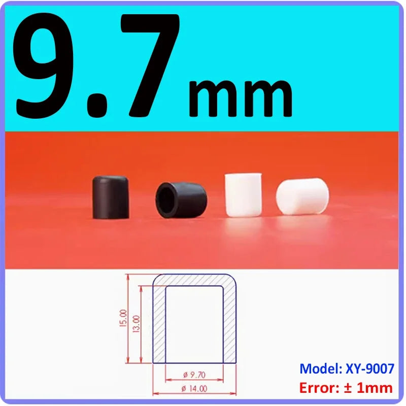  White Silicone rubber cover round steel pipe sleeve end protective cap anti-collision and high temperature resistant 3~68.5mm