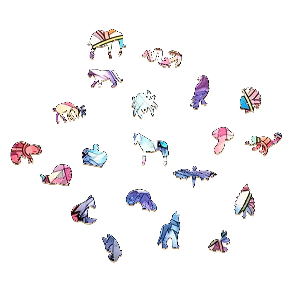 Wooden Puzzle Mandala Animal Jigsaw Puzzles For Kids Surprise Toys Creative Games Round Shaped Wood Puzzle With Educational game