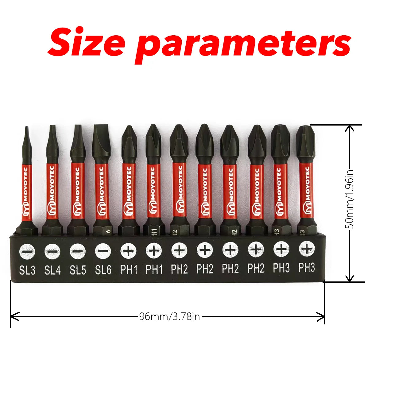 12-Piece S2 Steel Bit Set, Cross/Flat Head, Multiple Sizes, 50mm, Magnetic, Anti-Twist, High Hardness Impact Screwdriver Bits