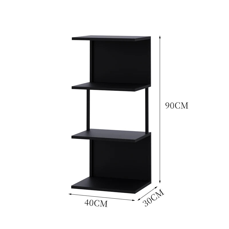 Metal Multi-Tier Display Bookshelf Modern Floor Standing Storage Shelf for Living Room/ Home Office Space-Saving Book Organizer