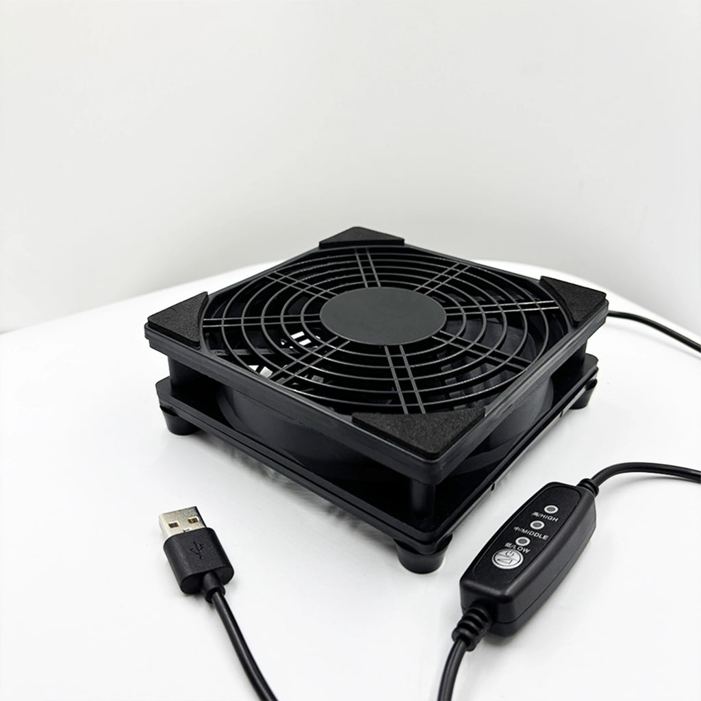 Home Router Cooling Fan For Ipad USB-Powered Silent Computer Fan 3-Speed Adjustable Silent  Fan Cooling with Controller