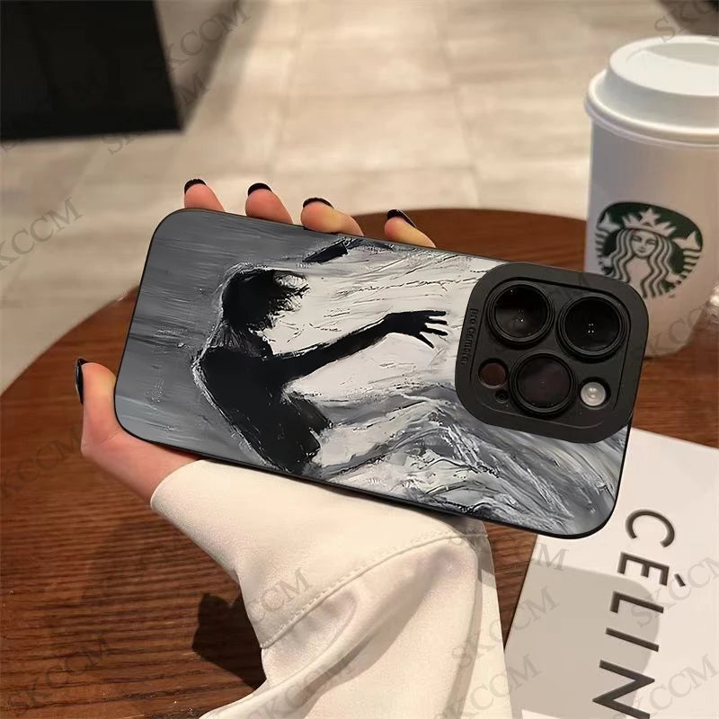 Oil Painting Art Phone Case For iPhone 15 Pro Max 14 13 12 11 Pro Max XS XR X 7 8 14 15 Plus SE 2020 Shockproof Soft Matte Cover