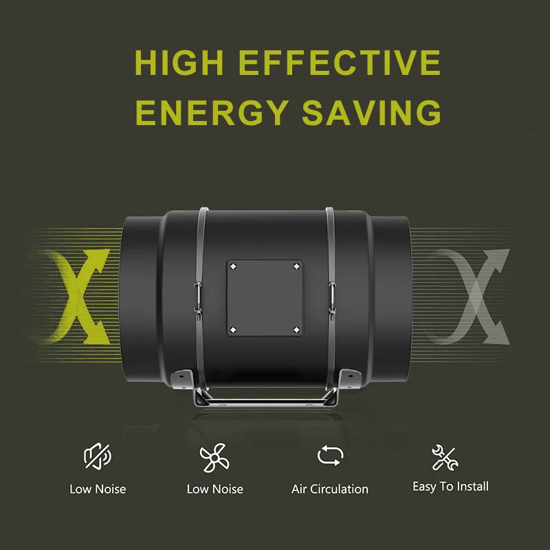 Inline Duct Fan EC Motor 4 Inch Ventilation Fan 110/220V For Heating Cooling, Hydroponic, Mushroom Growing, Bathroom Exhaust Fan
