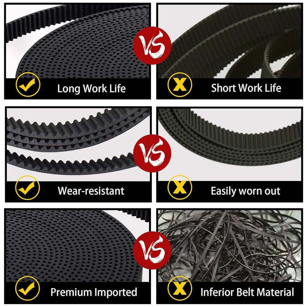 1/2m GT2-6/10mm Open Timing Belt 2GT Aramid Fiber Rubber/PU with Steel Core Gt2 Belt Cutting Length for 3D Printer