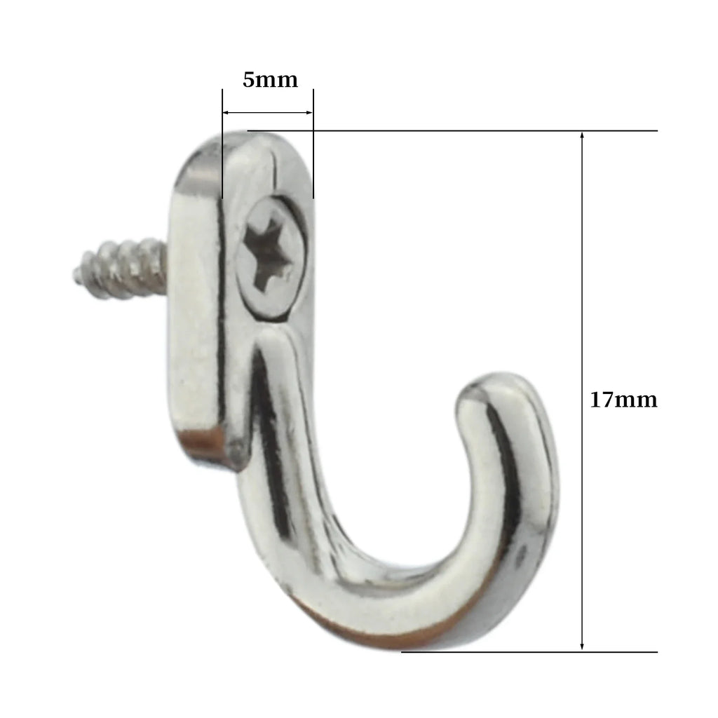 20 Pcs Mini Wall Hooks With Screws Door Zinc Alloy Coats Hat Hanger Hook For Home Bathroom Kitchen Decorative Hanging Storage