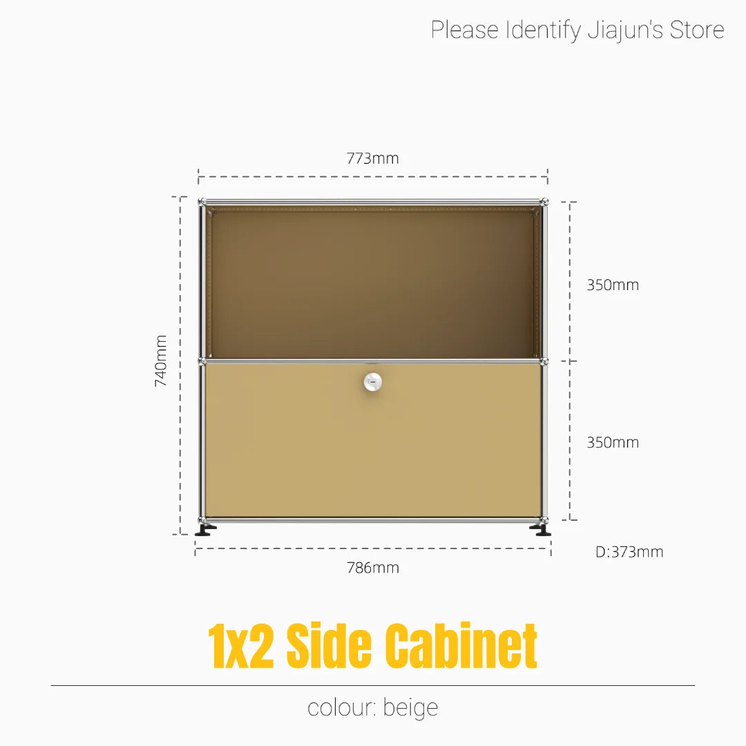 Modern Steel Flip Door Cabinet｜2-Tier Modular Storage Unit｜Custom Color Metal Organizer for Entryway, Living Room or Office