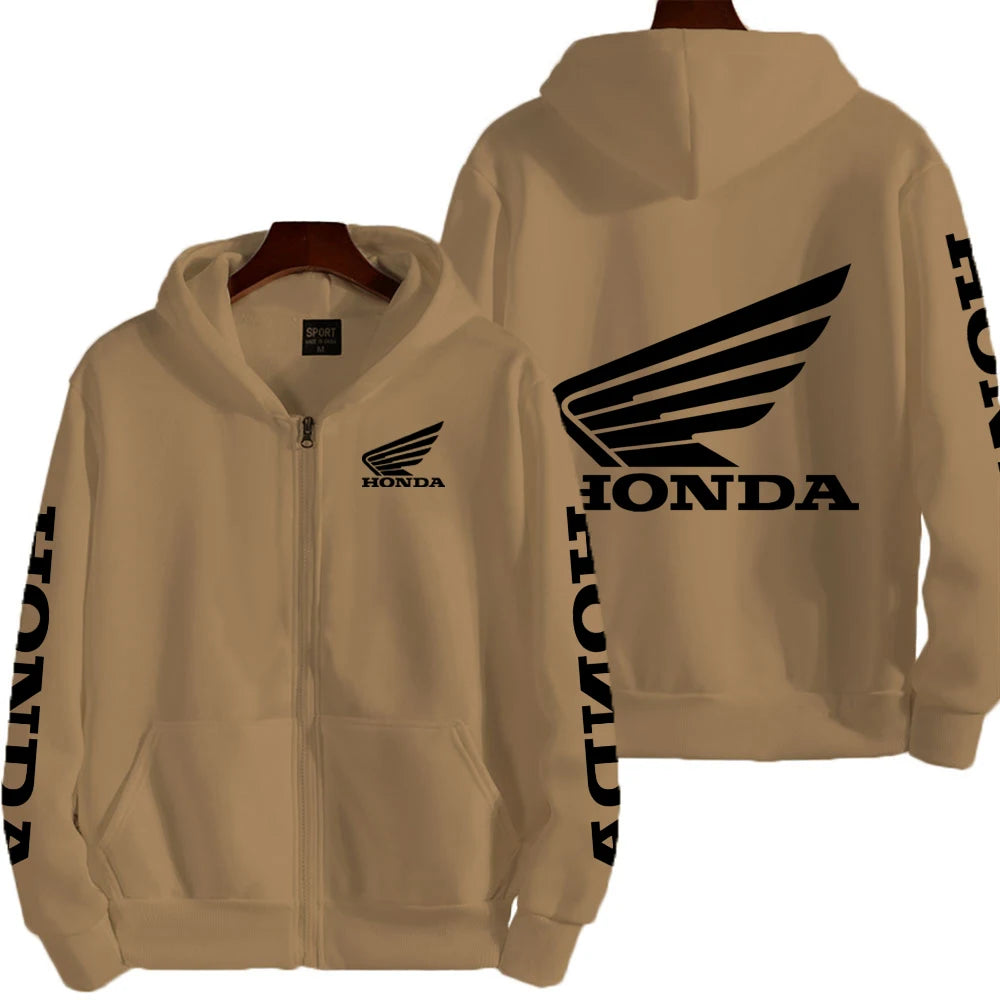 Honda Motorcycle Racing Team Competition Men's Outdoor Sports Zipper Hoodie Fashion 2025 New Sport Women's Jacket Coat