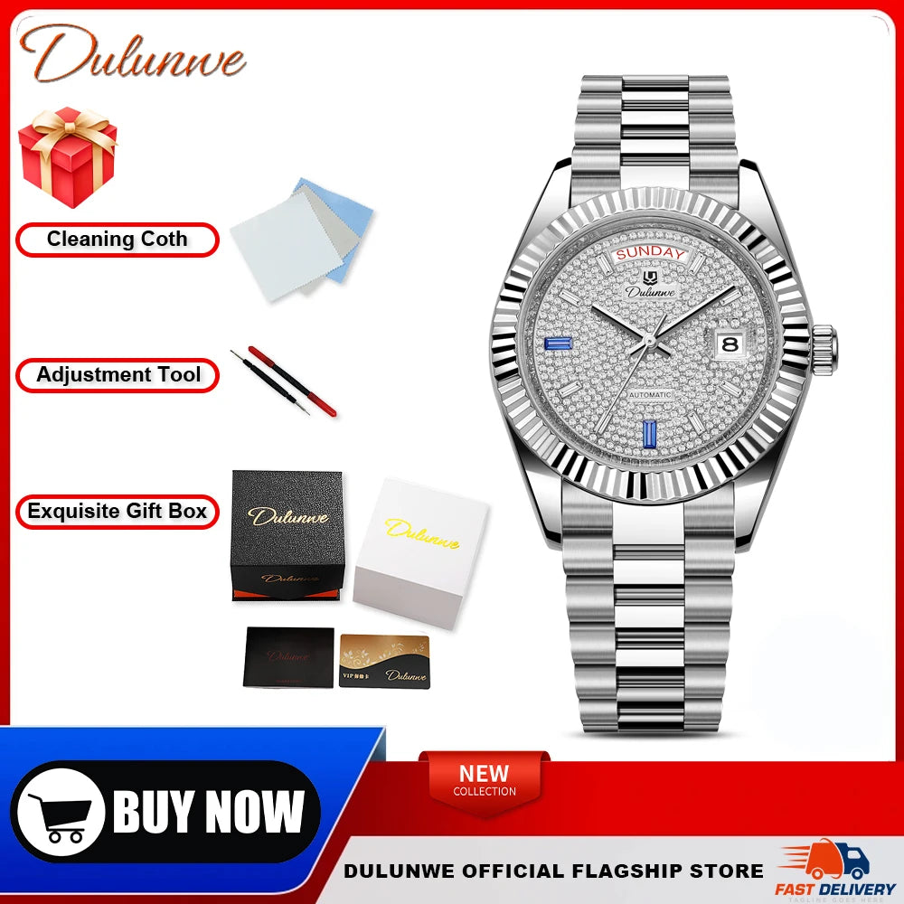 Reloj Hombre Business Style Men Mechanical Wristwatch 41MM Luxury  Automatic Watch For Men Relogios 6075