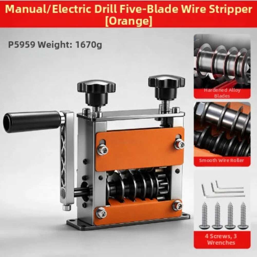 Manual Dual-drive Wire Stripper, Suitable For Precise Cutting And Stripping Of 1-17mm Scrap Wire And Copper Wire Cables