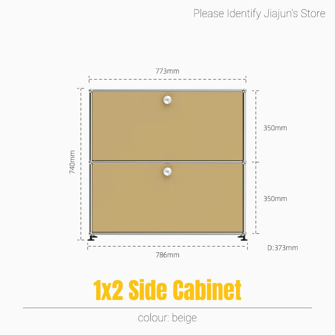 Modern Steel Flip Door Cabinet｜2-Tier Modular Storage Unit｜Custom Color Metal Organizer for Entryway, Living Room or Office