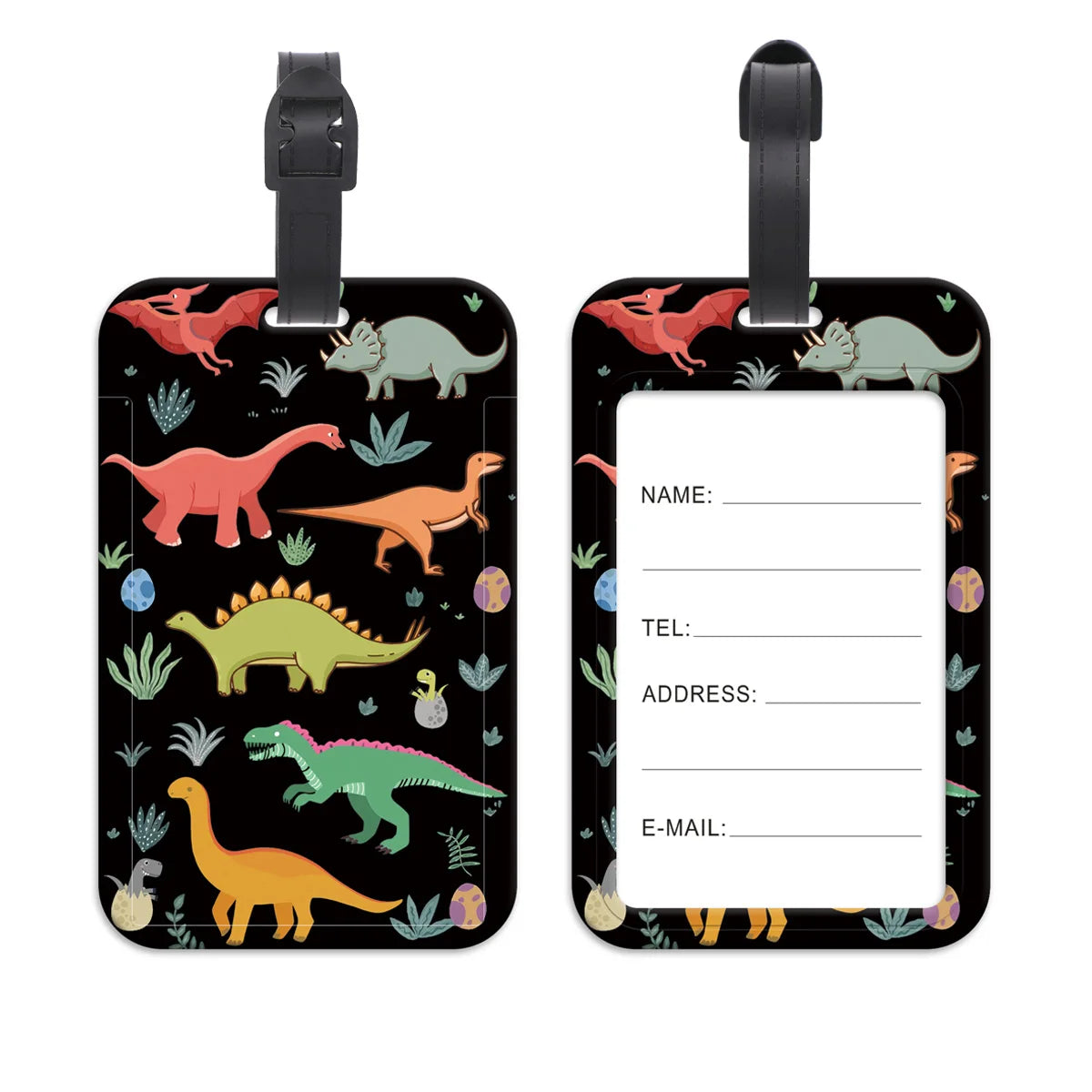 Cute Cats Plastics Baggage Tag Dinosaur Suitcase Backpack Anti-Lost Listing ID Card Holder Fashion Luggage Accessories Gifts