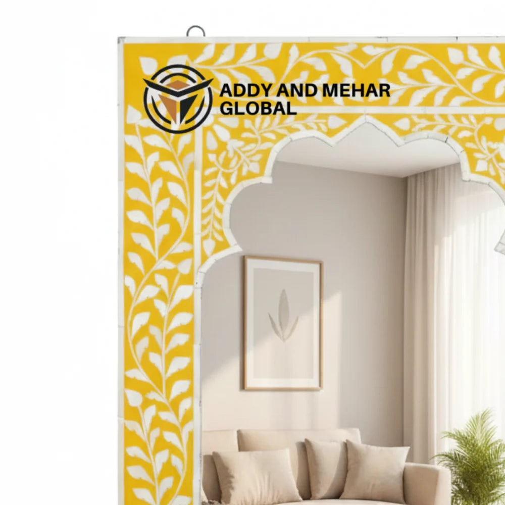 Handcrafted MDF Art Deco Square Wedding Wall Mirror-Elegant Eco-Friendly Decorative Wall Dcor