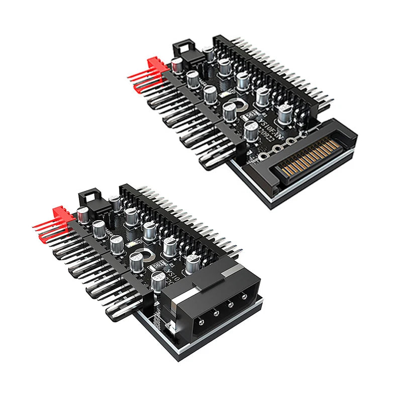 Motherboard 1 to 10pin fan 4 Pin PWM Cooler Fan HUB Splitter Extension 12V Power Supply Socket PC Speed Controller Adapter