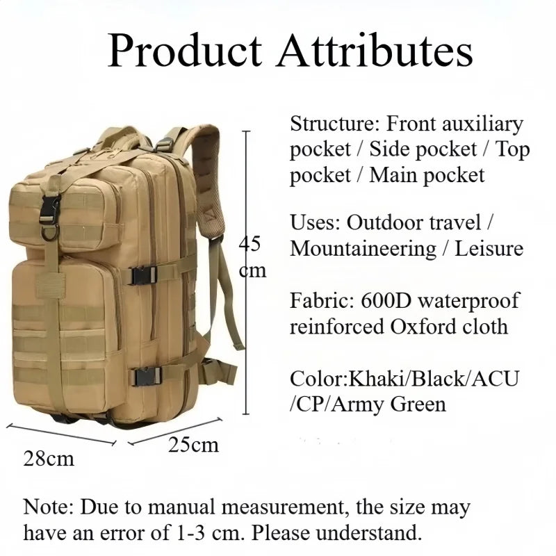 Men Women Survival Outdoor Backpack Trekking Sport Travel Rucksacks Camping Hiking Fishing Bags Backpack Hunting travel backpack
