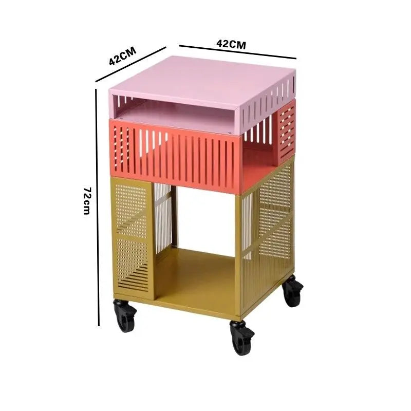 Multifunctional Metal Storage Cabinet with Wheels, Suitable for Bedroom, Living Room, Office, Modern Design Storage Cabinet