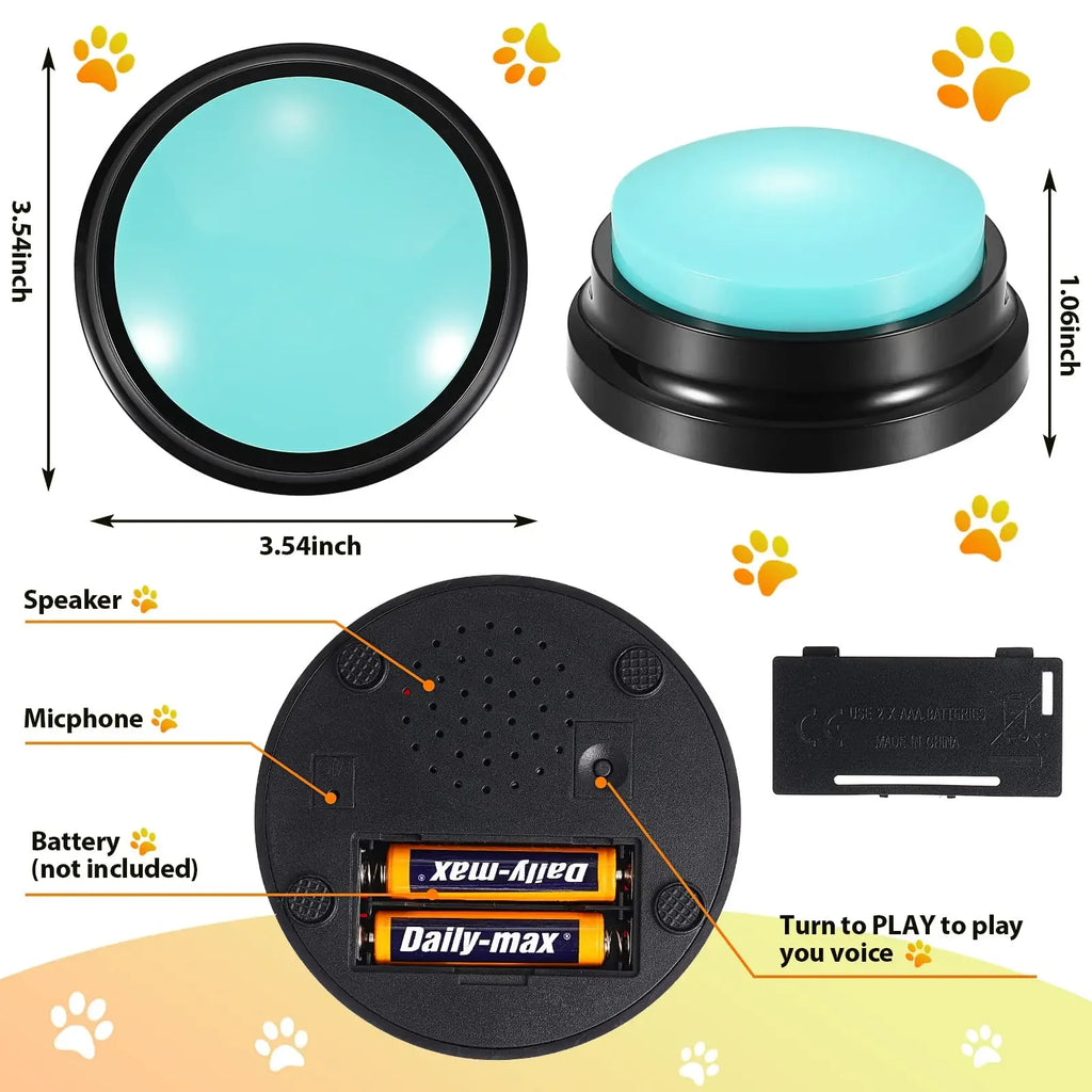 Dog Communication Buttons Voice Recording Button for Pet Training Buzzer 30 Second Record Playback Funny Gift for Talking Pet