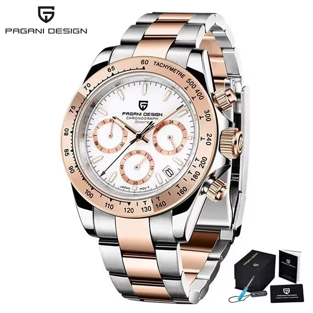 2026 New PAGANI DESIGN Mens Quartz Watches Top Luxury Chronograph VK63 Watch For Men Gift AR Sapphire Mirror Ceramic Bezel Clock