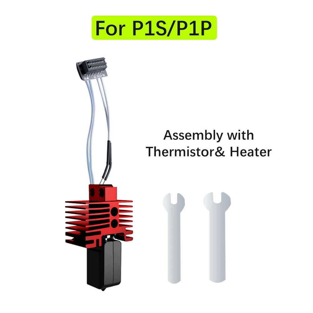 For Bambu Lab P1S Hotend Complete Assembly Upgrade Hardened Steel Extruder Kit For X1 X1C P1P P1S Fan Nozzle X1 Carbon Hot End