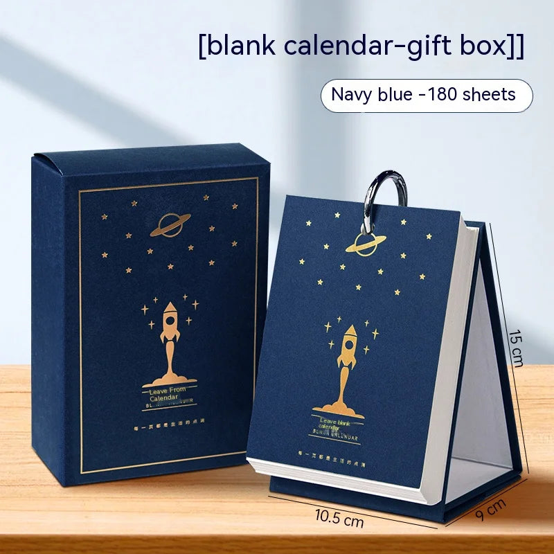 DIY Blank Desk Calendar Making Blank Daily Book Loose Leaf Calendar Planner Standing Flip Desktop School Monthly Year Calendar