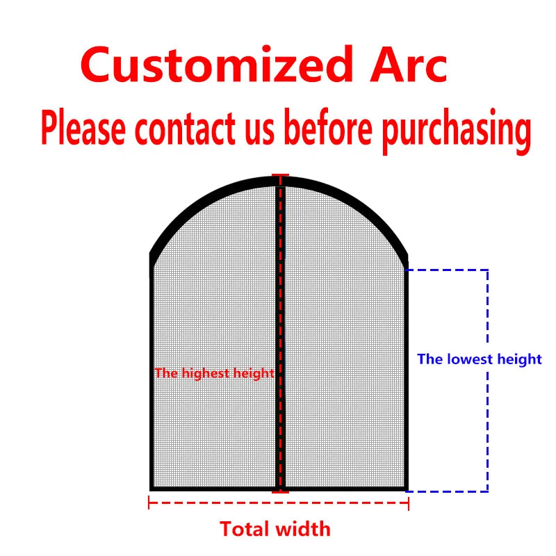 DTGJ Magnetic Window Mosquito Net Customized Arched Curved Black Door Screen Round Fly Insect Screen Mesh Invisible fiberglass