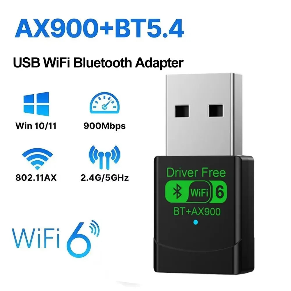 AX900 Wifi 6 Mini USB Dongle Network Card BT 5.4 Receiver Dongle For Win 10/11 PC Dual Band 2.4G/5Ghz