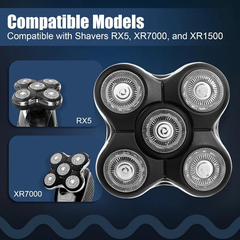 1/2/3Pcs Shaver Replacement Heads Compatible with Balder XR7000/XR1500/XR5 Head Shaver Model  Electric Shaving for Bald Men