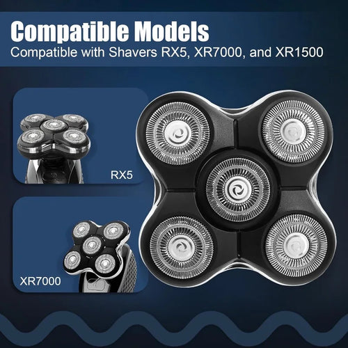 1/2/3Pcs Shaver Replacement Heads Compatible with Balder XR7000/XR1500/XR5 Head Shaver Model  Electric Shaving for Bald Men