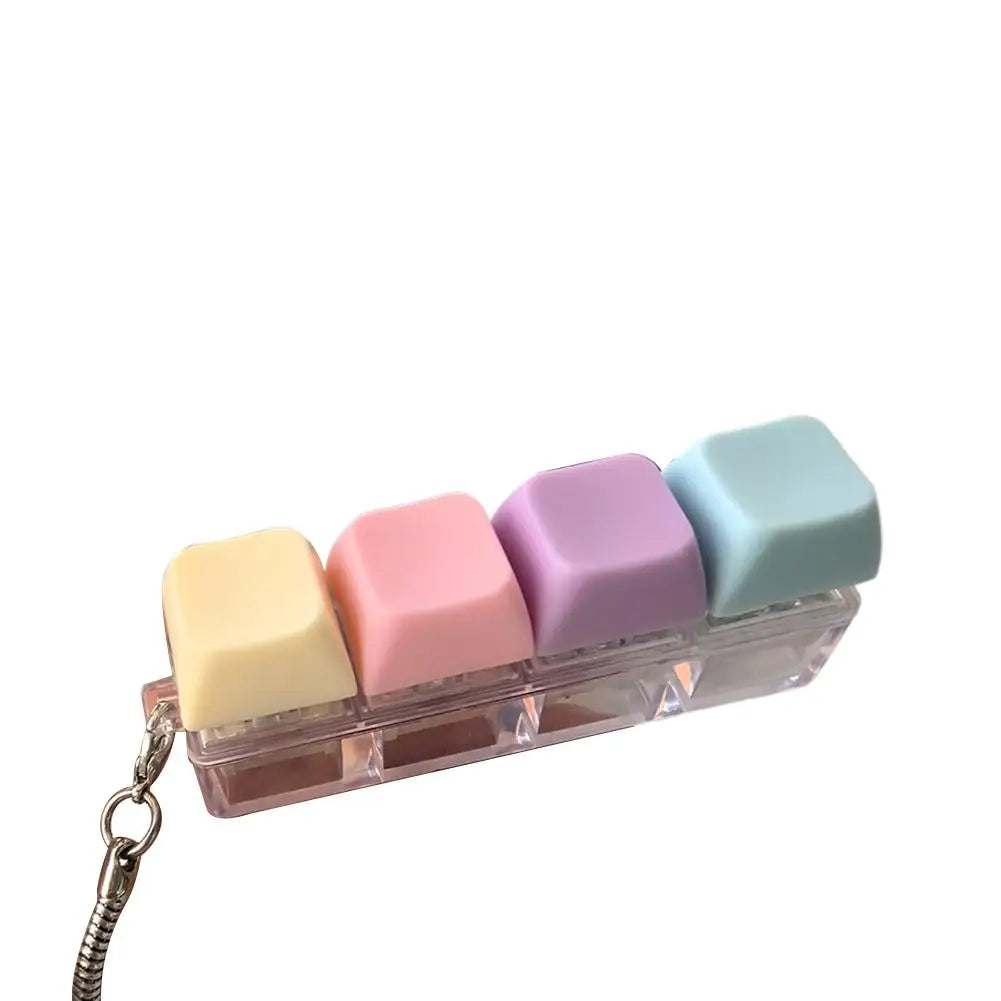 Decompression 4 / 9 Keyboard Key Toy Anti Stress Relief Finger Keychain ﻿Game Button Pinch Tester Office Desk Accessory