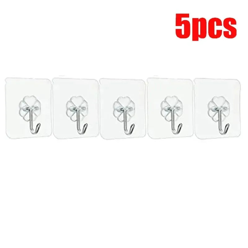 5/10/20/40pcs Transparent Seamless Hook, Strong Adhesive Hook, Bathroom Living Room Wall Hanging Door, Self-Adhesive Hook