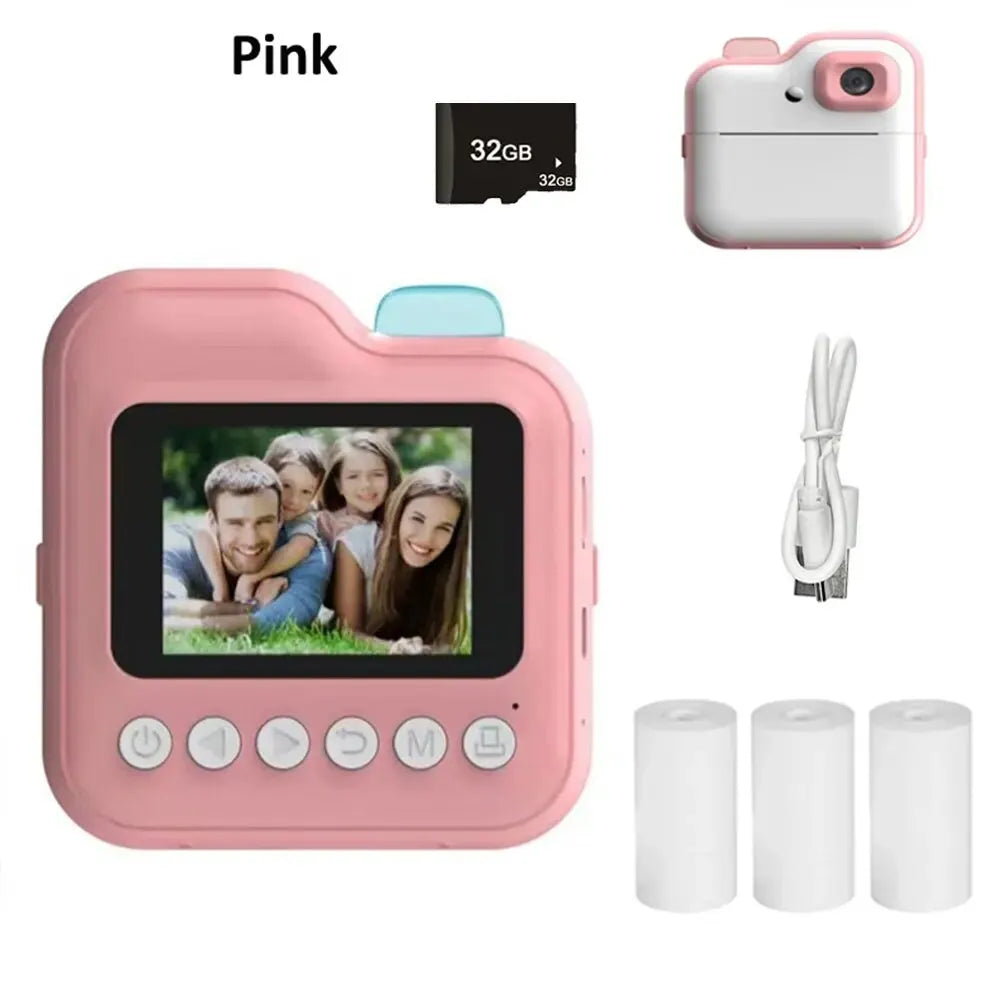 Q6 Instant Printing Camera for Kids Wireless Digital Camera Printing Bluetooth Camera Inkless Photo Lable Print Children Gifts