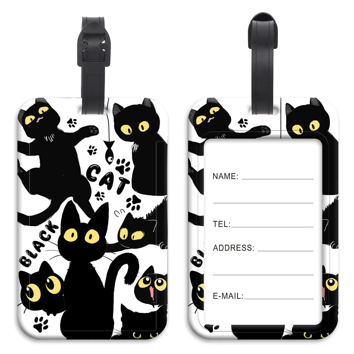 Cute Cats Plastics Baggage Tag Dinosaur Suitcase Backpack Anti-Lost Listing ID Card Holder Fashion Luggage Accessories Gifts