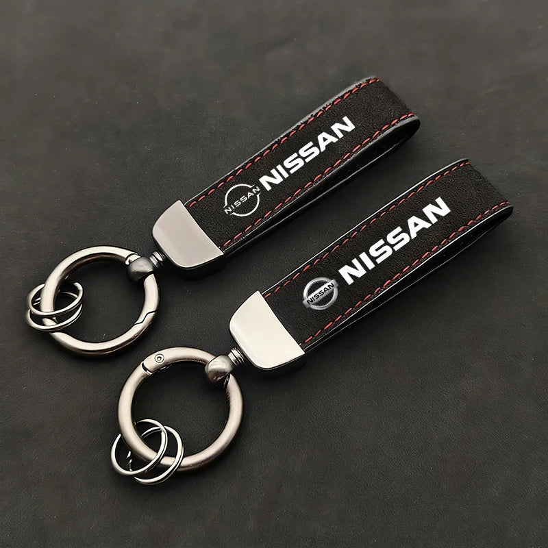 2025 Suede Key Ring Sport Car Keychain Custom Gift With Emblem For Nissan Sylphy N7 Teana Qashqai Note J10 J11 Navara Juke Tiida