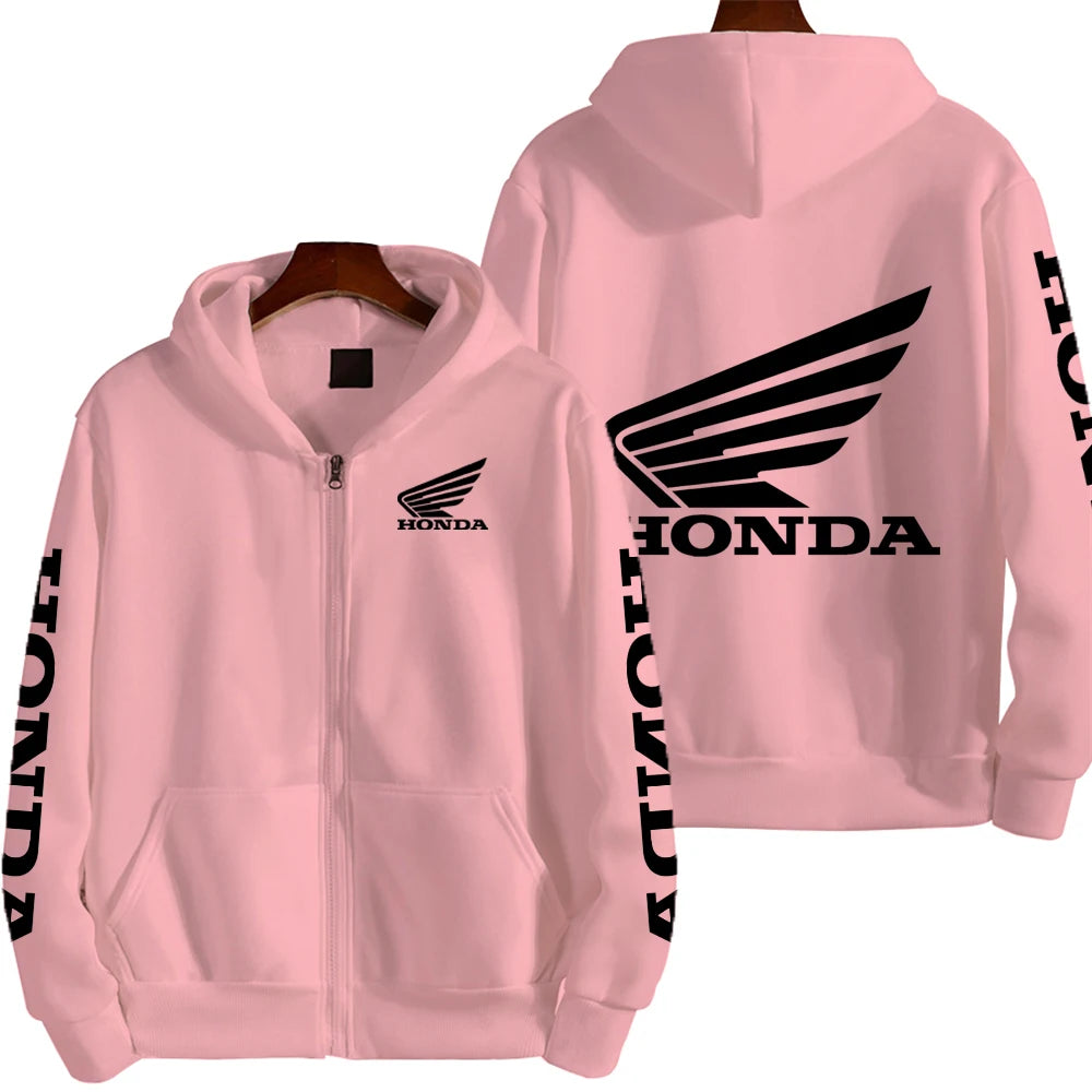Honda Motorcycle Racing Team Competition Men's Outdoor Sports Zipper Hoodie Fashion 2025 New Sport Women's Jacket Coat