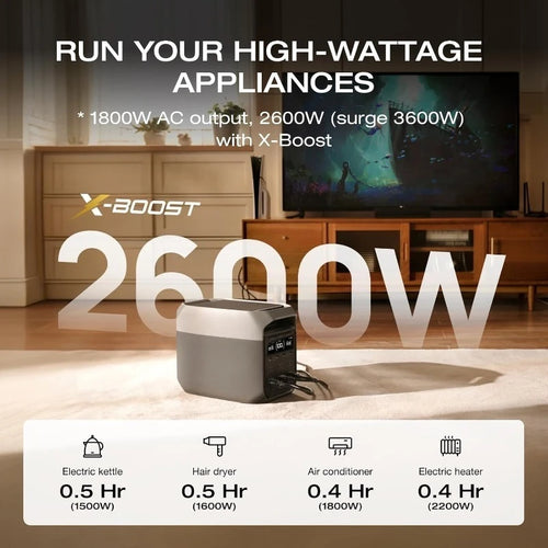 3 Portable Power Station, 1024Wh LiFePO4 Battery, Full Charge in 56 Min, 1800W AC/100W USB-C Output, Solar Gene