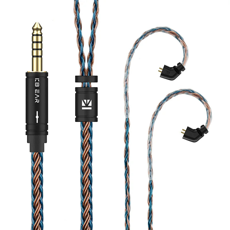 KBEAR ST16 Crystal 16 Cores Upgrade Cable 5N Single Copper Silver-plated 2PIN/MMCX/QDC Earbuds Connector For KS1 Star River Lark