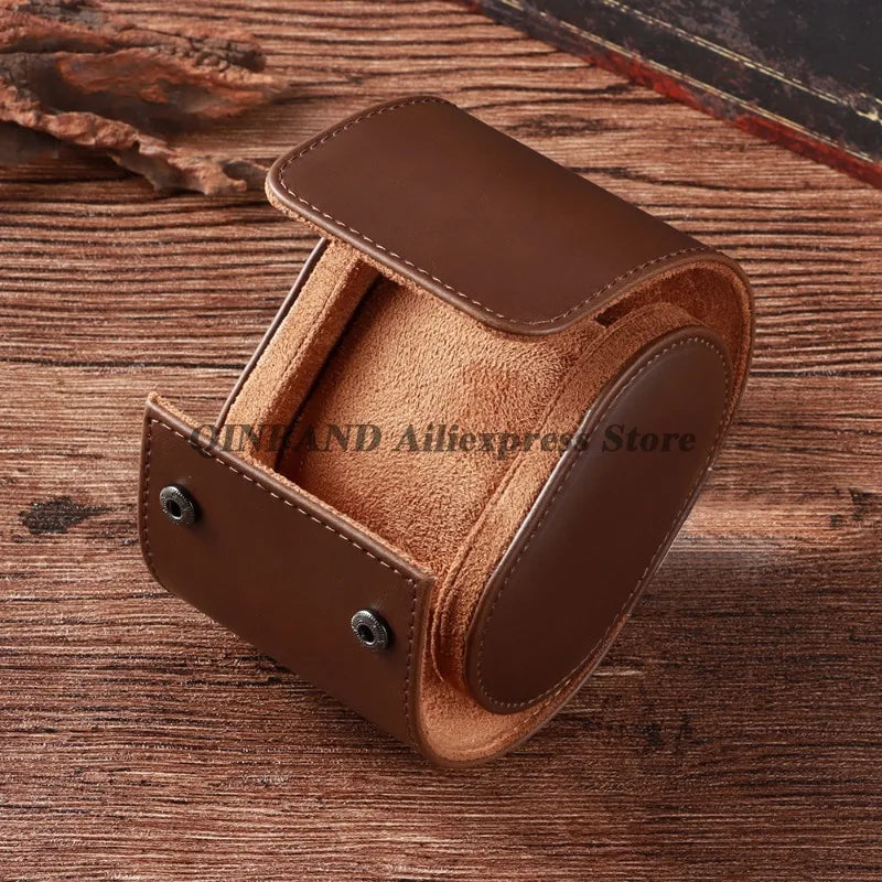 Watch Travel Case PU Leather Watches Leather Box Vintage Watch Storage Organizer-Secure Storage Vintage Watch Display Organizer