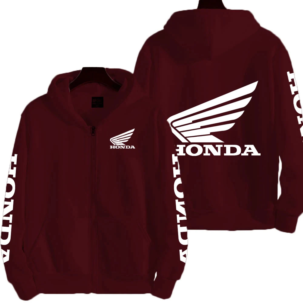 Honda Motorcycle Racing Team Competition Men's Outdoor Sports Zipper Hoodie Fashion 2025 New Sport Women's Jacket Coat