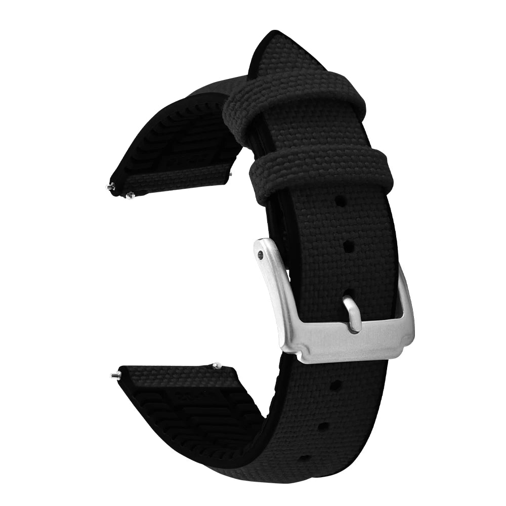 18/19/20/21/22mm For Cordura Sailcloth Nylon Strap Silicone Rubber Quick Release Band for Seiko Omega Cartier Smartwatch Belt