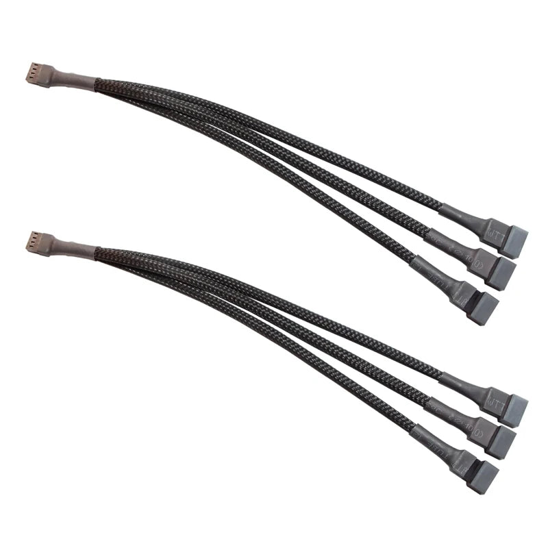 10.5 Inch 3 Way 4 Pin PWM Fan Splitter Cable For Computer ATX Case Cooling Fan