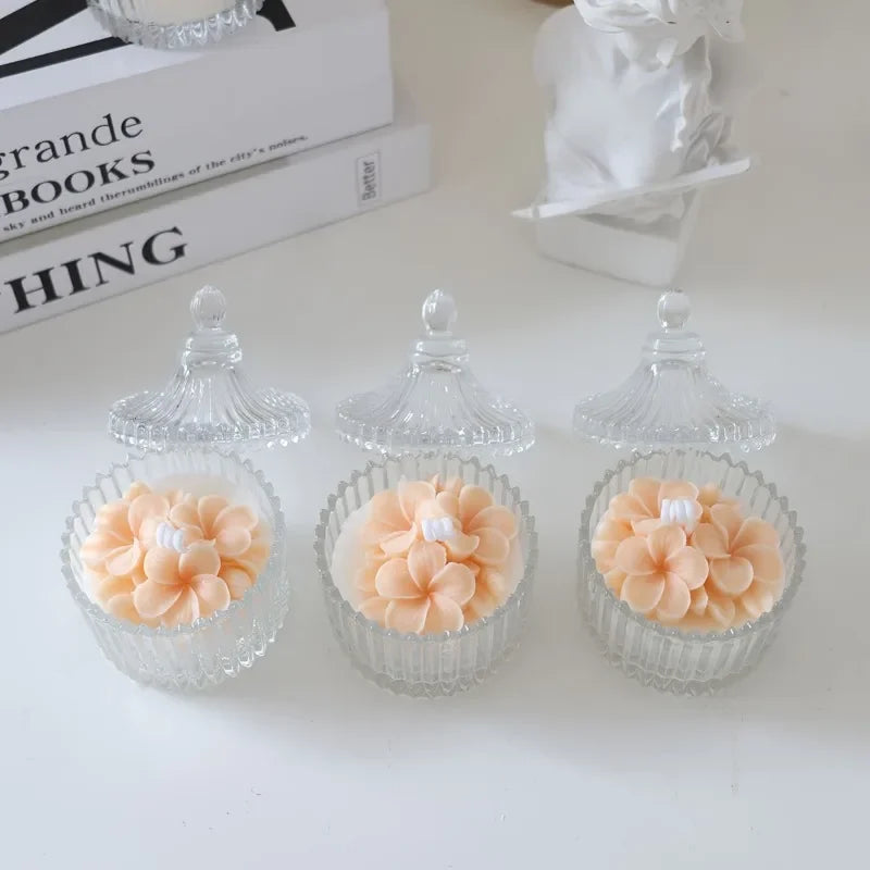 Silicone Egg Blossom Candle Mold for DIY Handmade Soy Wax Candles, Round Wedding Themed Craft Mold for Gypsum Casting