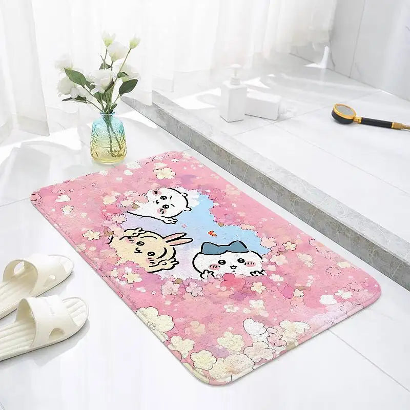 Cartoon-c-chiikawaS Kawaii Floor Mats Home Laundry Rug Carpet For Living Room Decor Lounge Area Anti-slip Mat Entrance Doormat