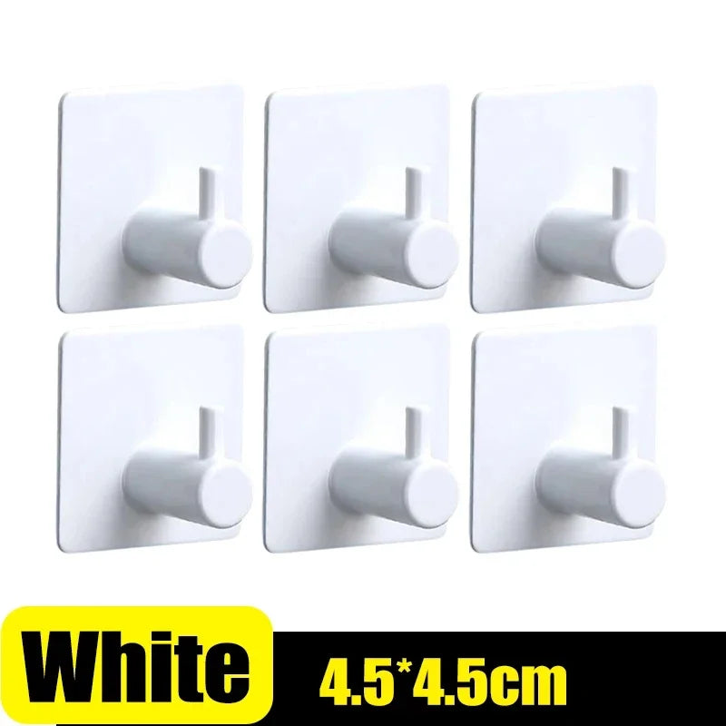 10/1PCS Self Adhesive Hook Heavy Duty Stainless Steel Wall Hooks Towel Clothes Rack Hangers Bathroom Kitchen Storage Holders